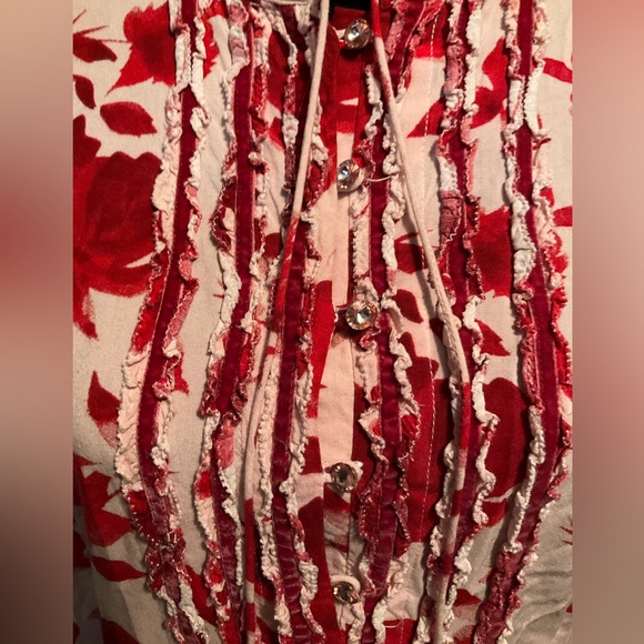 Matilda Jane medium pink with red floral print long sleeve top - Picture 5 of 5